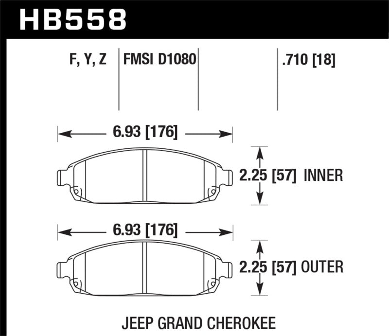 Hawk Performance HB558Y.710 LTS Light Truck and SUV Street Brake Pads