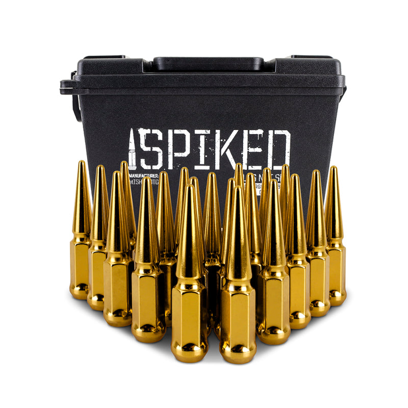 Mishimoto Steel Spiked Lug Nuts M12x1.5 20pc Set - Gold - #MMLG-SP1215-20GD
