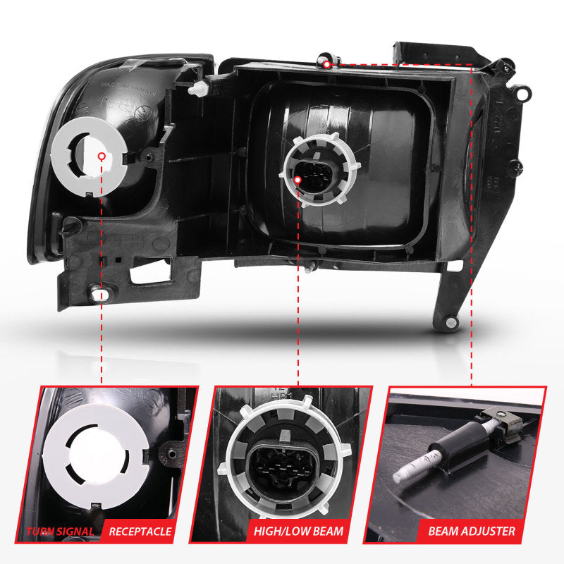 ANZO 1994-2002 Dodge Ram 2500 Crystal Headlights