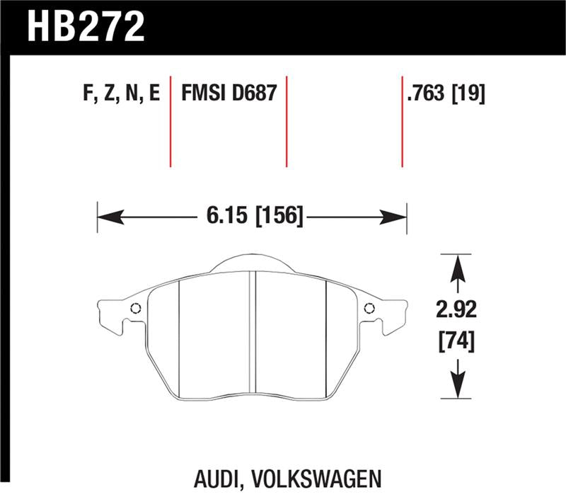 Hawk Performance HB272F.763A HPS Performance Street Brake Pads