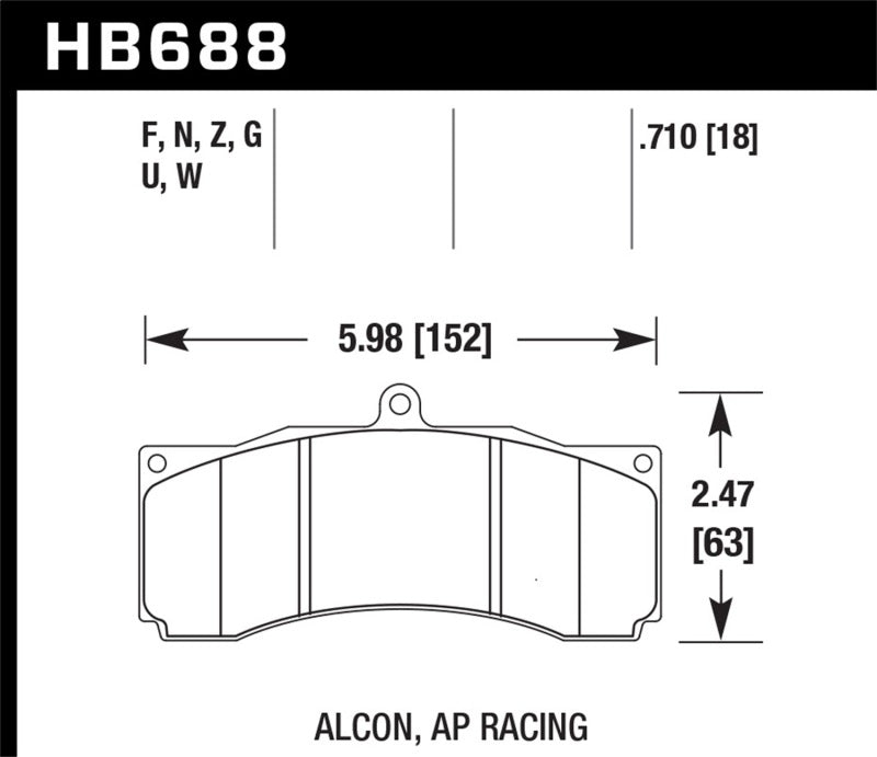 Hawk Performance HB688G.710 DTC-60 Motorsport Brake Pads
