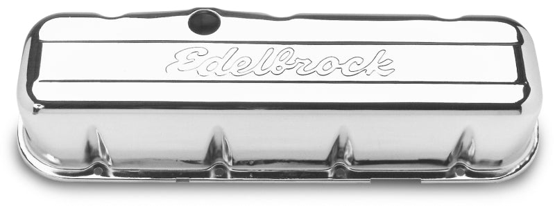 Edelbrock 4680 Valve Cover Signature Series Chevrolet 1965 and Later 396-502 V8 Chrome