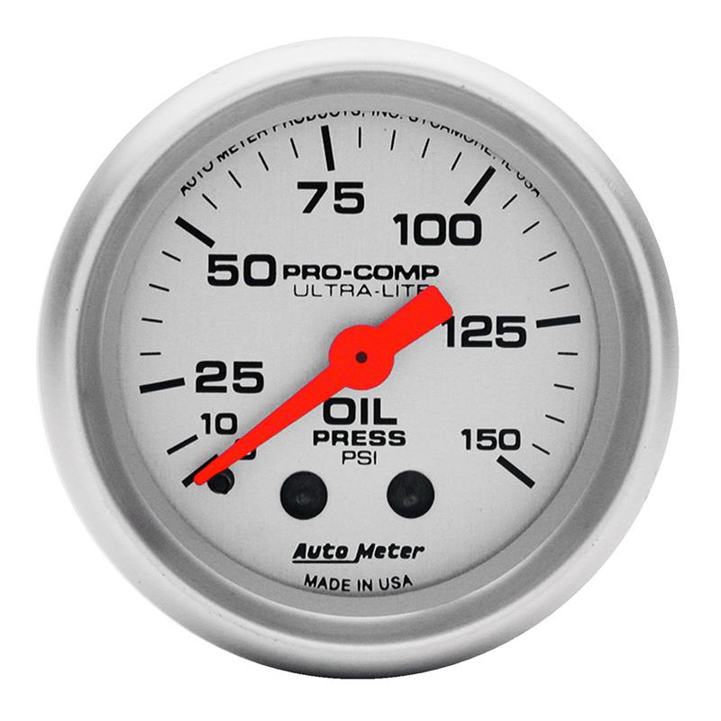 AutoMeter 4323 Ultra-Lite 52mm 0-150 PSI Mechanical Oil Pressure Gauge