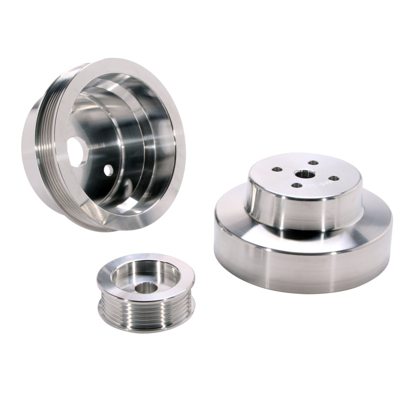 BBK Performance 1603 Underdrive Pulley Kit Billet Aluminum 3-Piece for 1988-1995 Chevrolet / GMC C1500 / K1500 / C2500 / K2500 (4.3L / 5.0L / 5.7L)
