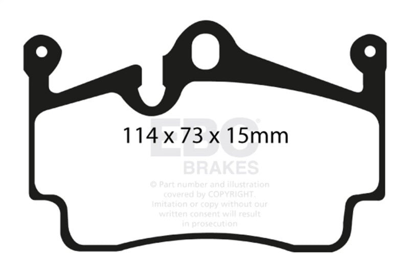 EBC 04-08 Porsche Boxster (Cast Iron Rotors only) 2.7 Yellowstuff Rear Brake Pads DP41920R
