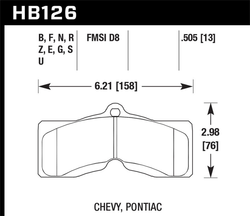 Hawk Performance HB126U.505 DTC-70 Motorsport Brake Pads