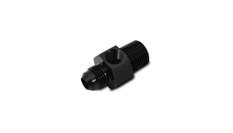 Vibrant -8AN Male to 1/4in NPT Male Union Adapter Fitting w/1/8in NPT Port