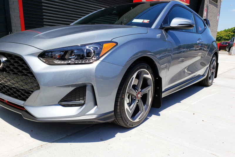 Rally Armor UR Mud Flaps - 2019-2021 Hyundai Veloster - Red/White Logo - #MF58-UR-RD/WH