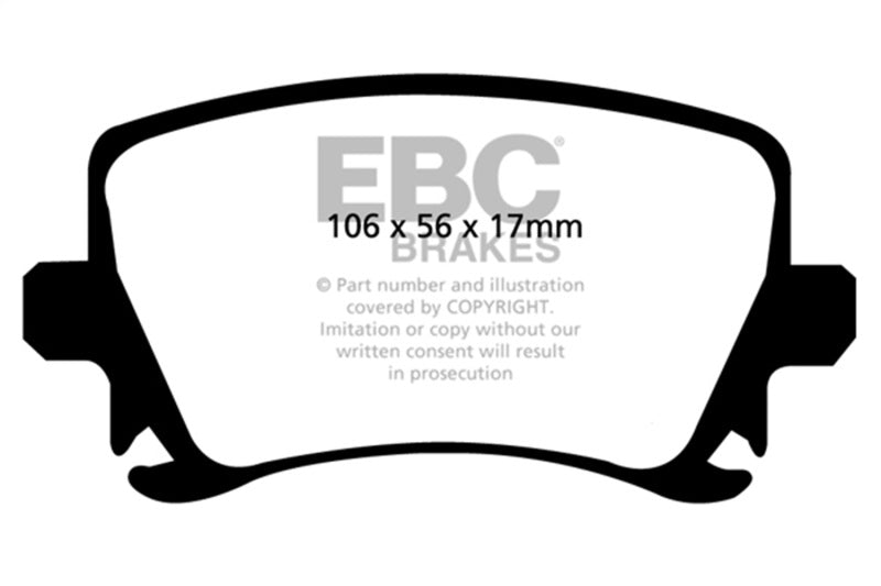 EBC 06-13 Audi A3 2.0 Turbo (Girling rear caliper) Yellowstuff Rear Brake Pads DP41518R