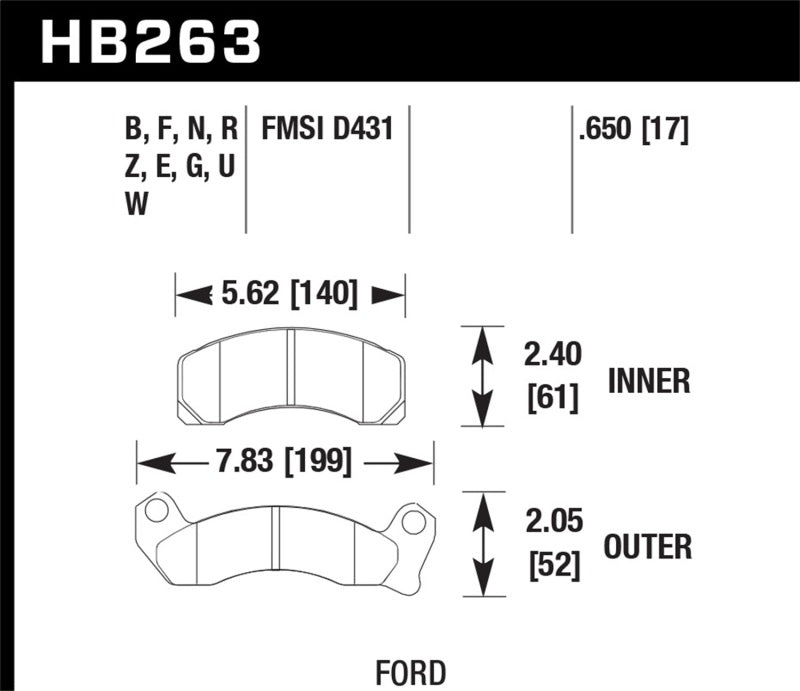 Hawk Performance HB263F.650 HPS Performance Street Brake Pads