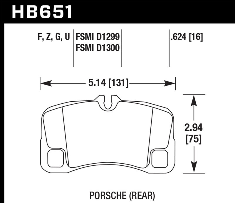 Hawk Performance HB651U.624 DTC-70 Motorsport Brake Pads