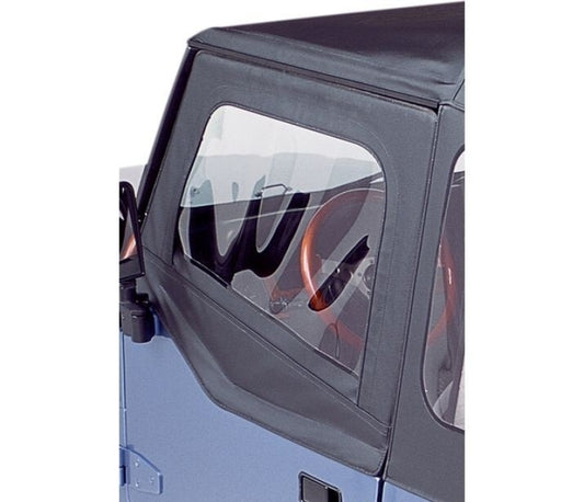 Bestop 88-95 Jeep Wrangler YJ Upper Fabric Doors (Square Upper Rear Corner Black Crush)