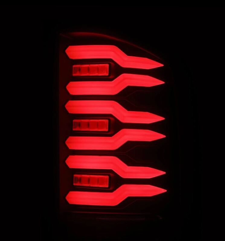 AlphaRex 620080 07-14 Chevrolet Silverado 1500/2500 HD/3500 HD Luxx-Series LED Tail Lights Black w/Smoked Lens