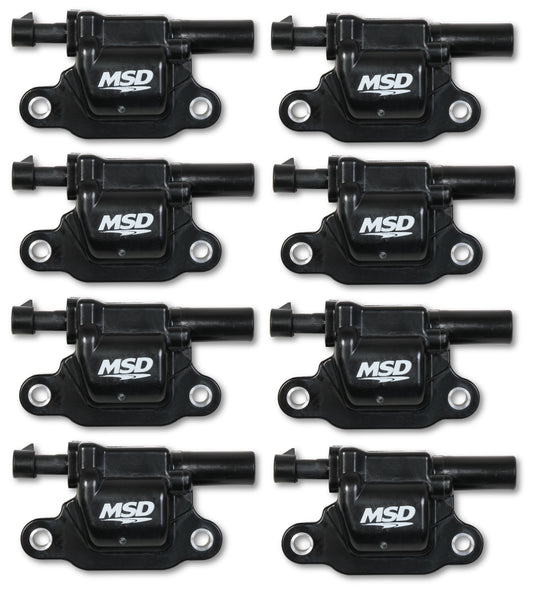 MSD 826683 Coil - Blaster Series - Gen V GDI Engine - Black - 8-Pack - Square