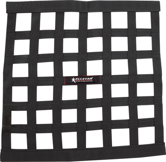 Allstar Performance Window Net Ribbon Style 18in X 18in Black Non-SFI ALL10283