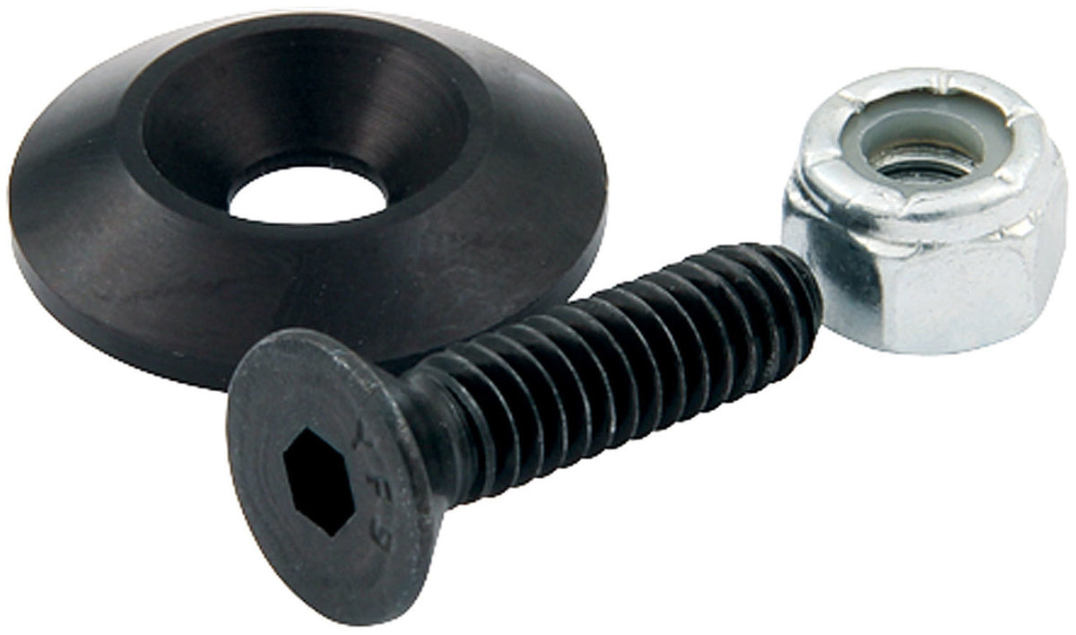Allstar Performance Countersunk Bolts 1/4in with 1.25in Washer Black 10pk ALL18635