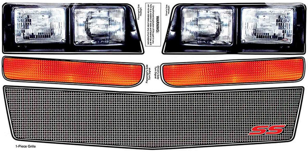 Allstar Performance Monte Carlo SS Nose Decal Kit Mesh Grille 1983-88 ALL23038