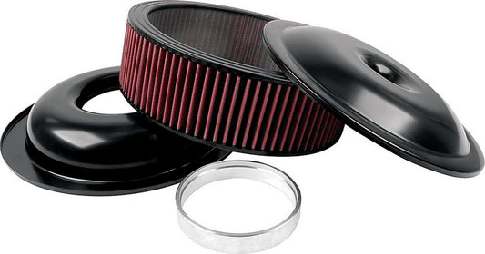 Allstar Performance Lightweight 14in Air Cleaner Kit Black 5in Washable Element ALL25925