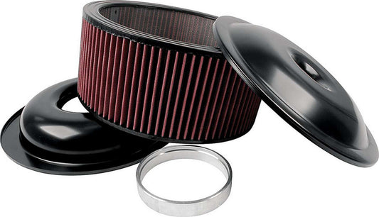 Allstar Performance Lightweight 14in Air Cleaner Kit Black 6in Washable Element ALL25927