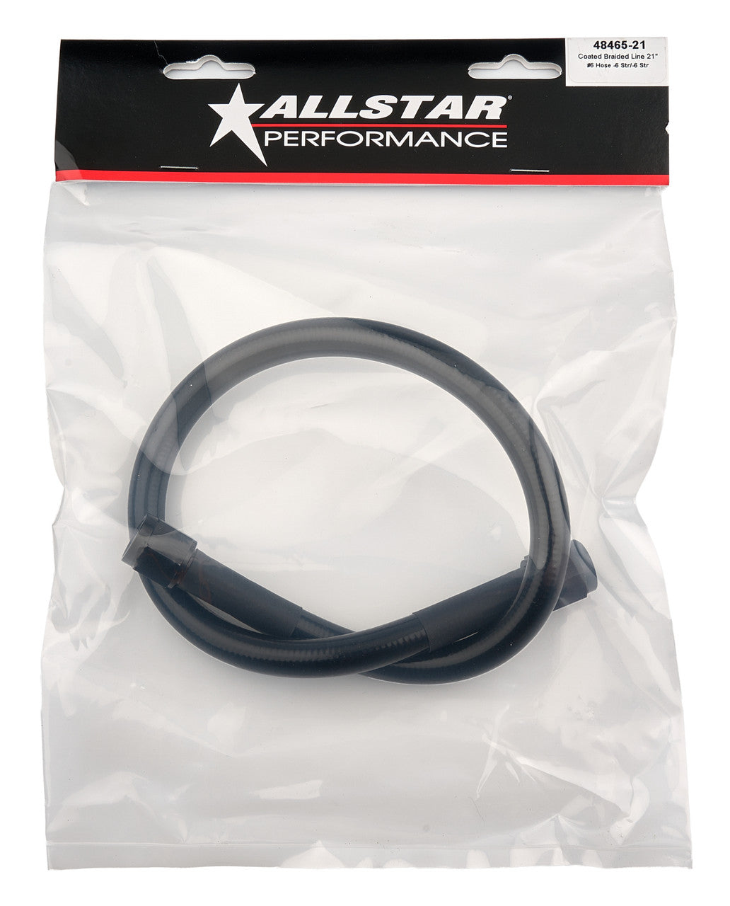 Allstar Performance Coated Braided Line 21" #6 Hose -6 Straight/-6 Straight ALL48465-21