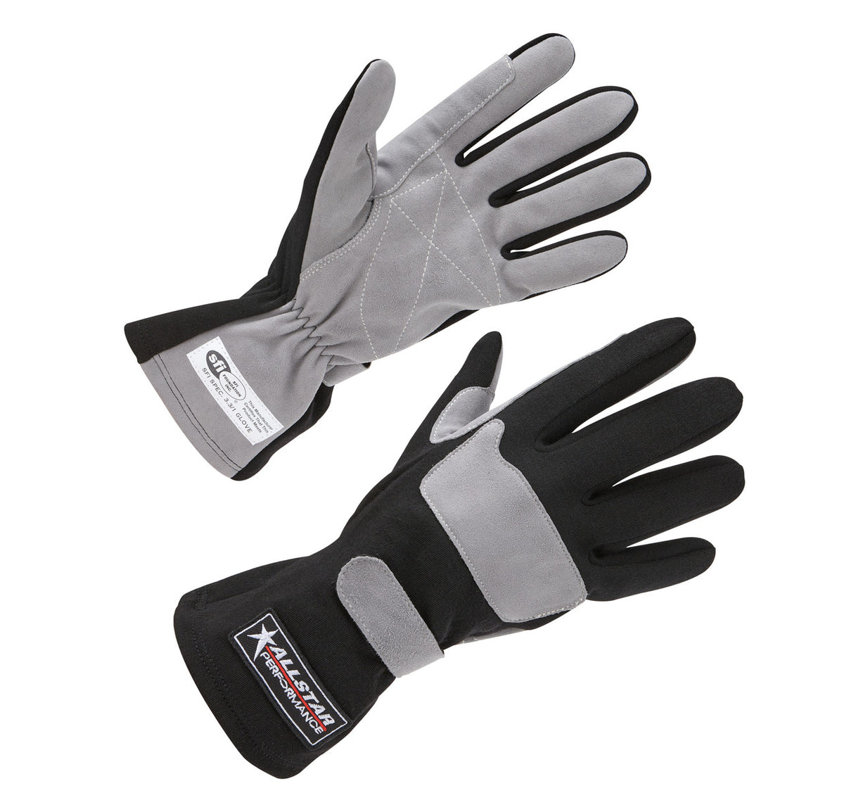 Allstar Performance Racing Gloves SFI 3.3/1 S/L Black/Gray Medium ALL911012