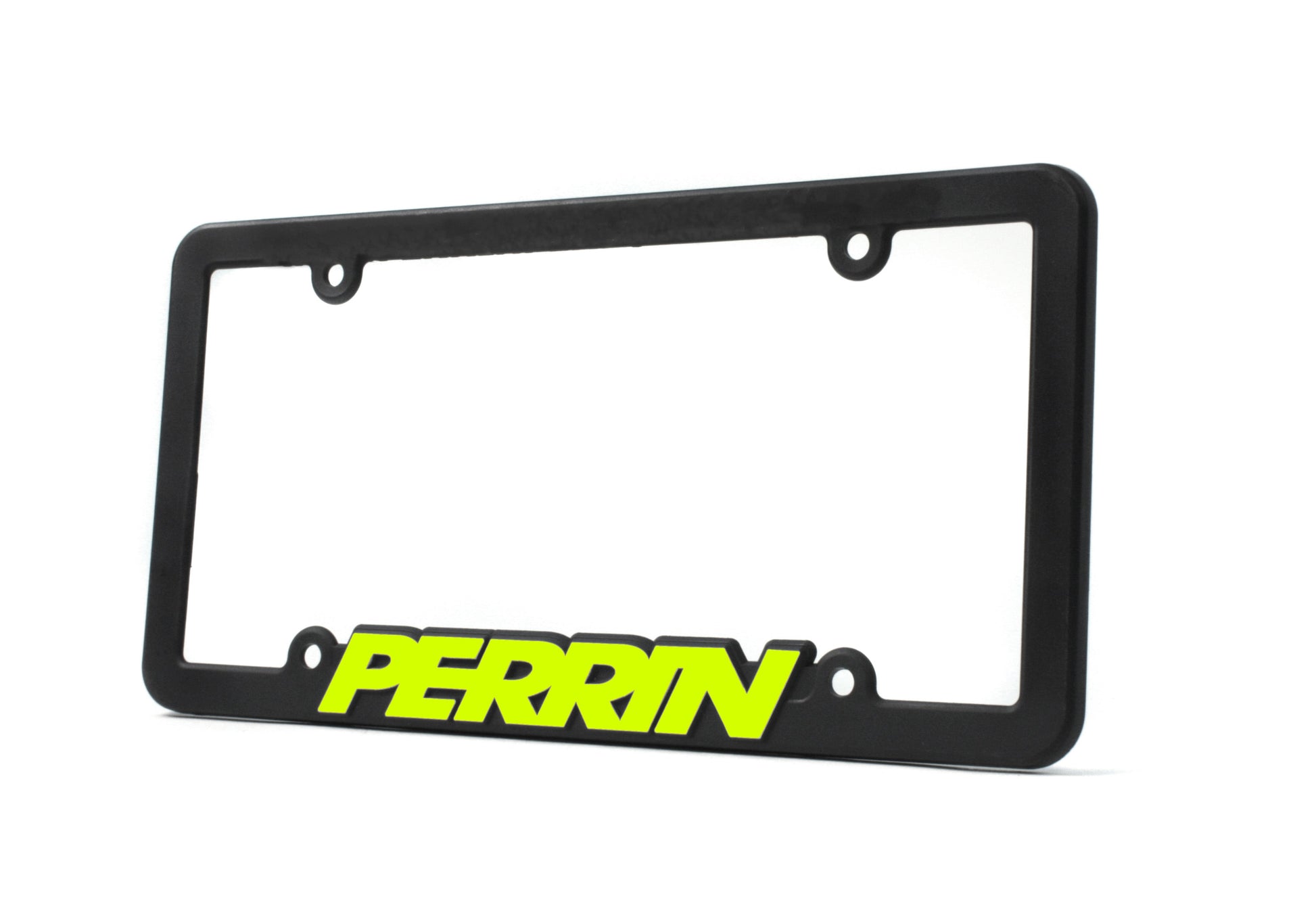 PERRIN License Plate Frame - Black w/Neon Yellow Lettering