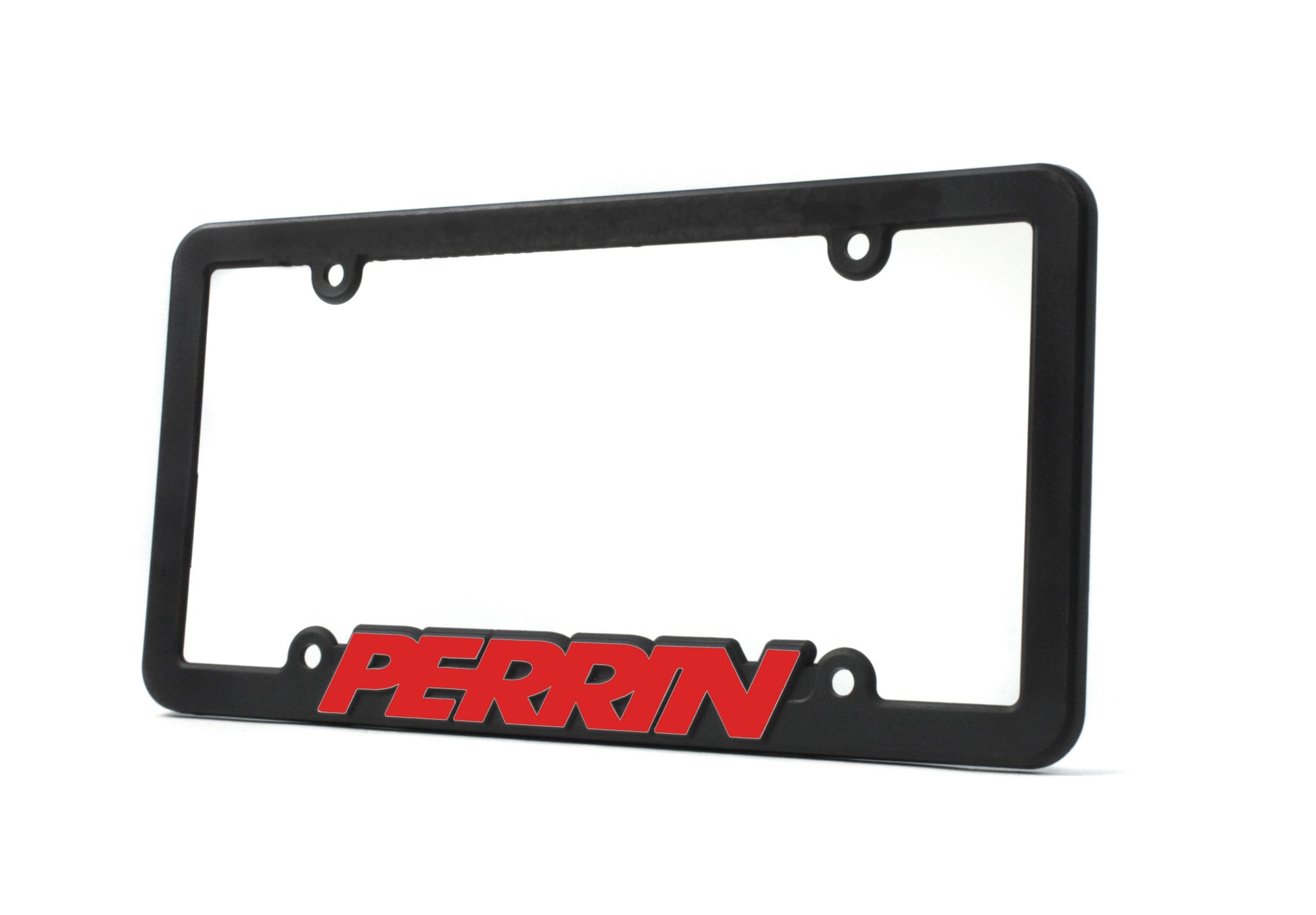PERRIN License Plate Frame - Black w/Red Lettering
