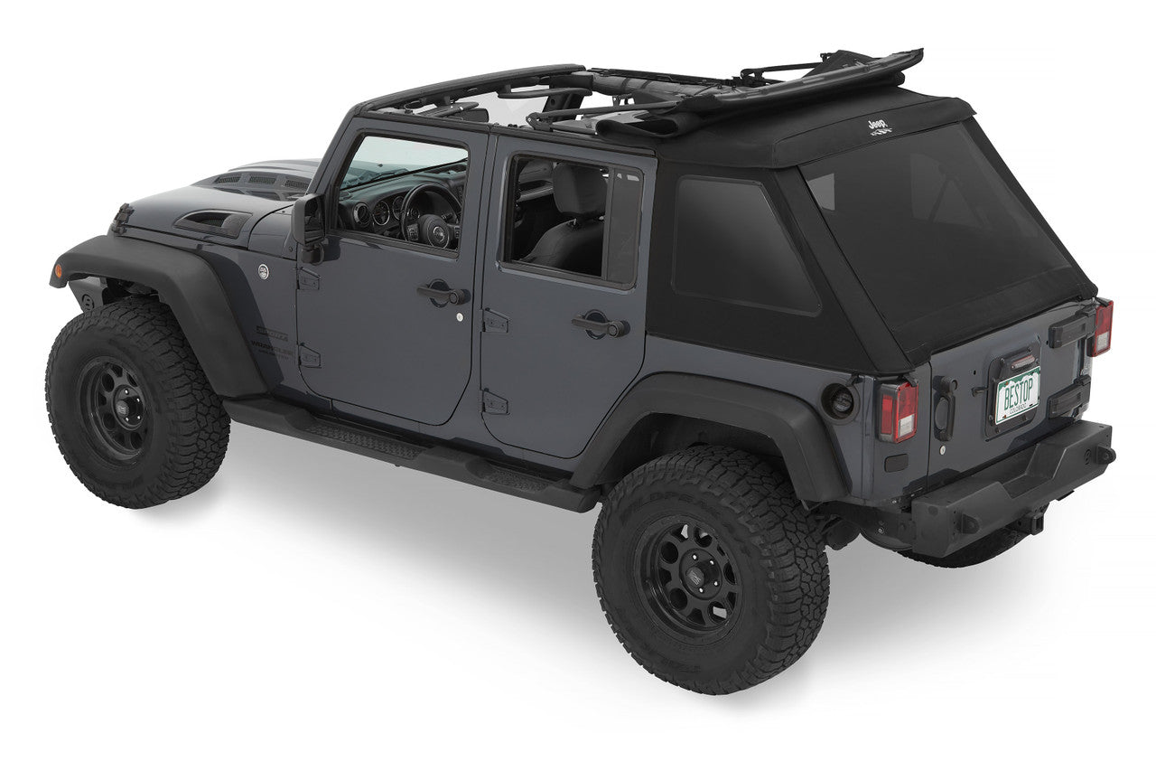 Bestop 07-18 Jeep Wrangler JK 4-Door Jeep Trektop Glide (Premium Black Twill)