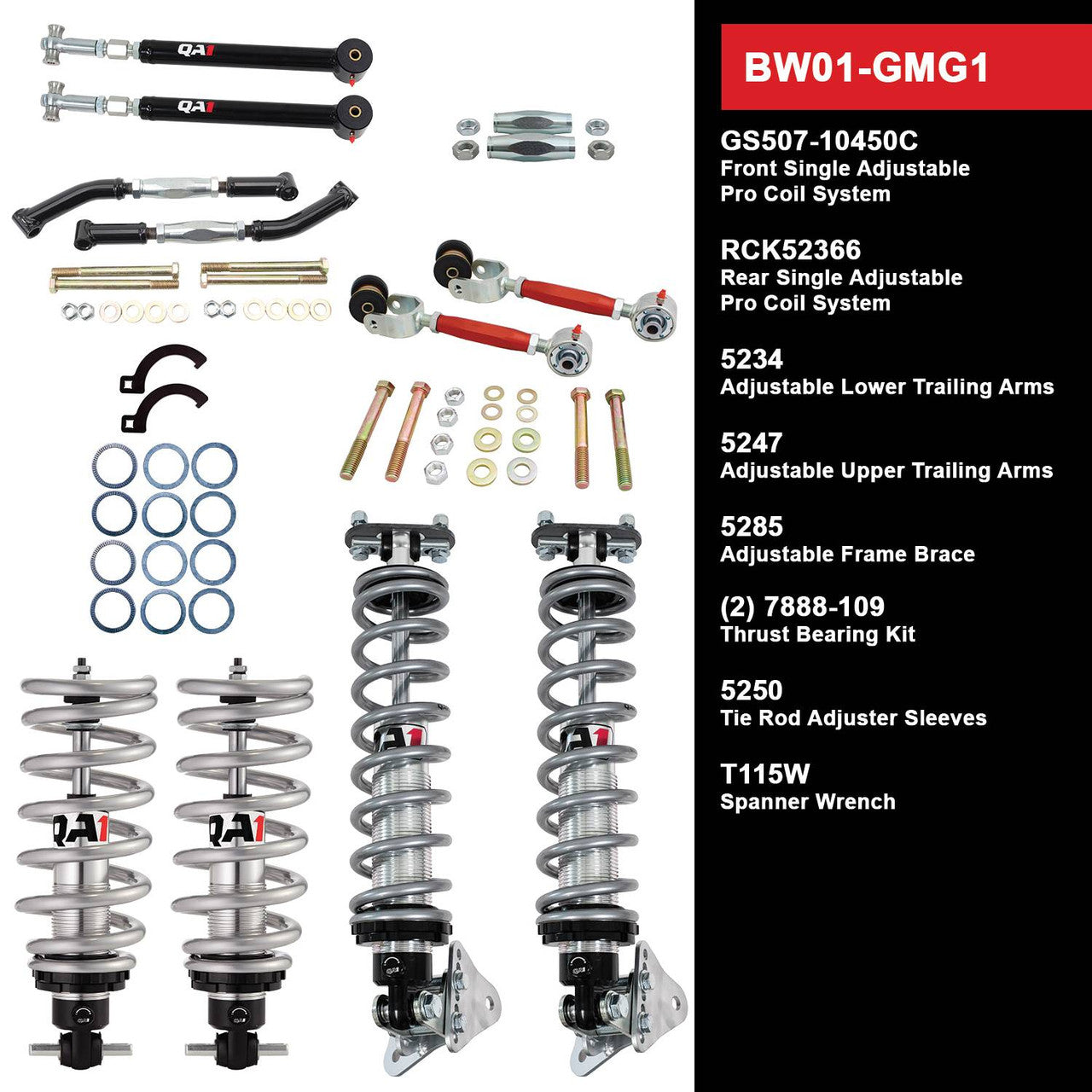 QA1 78-88 GM G-Body Level 1 Big Wheel Kit