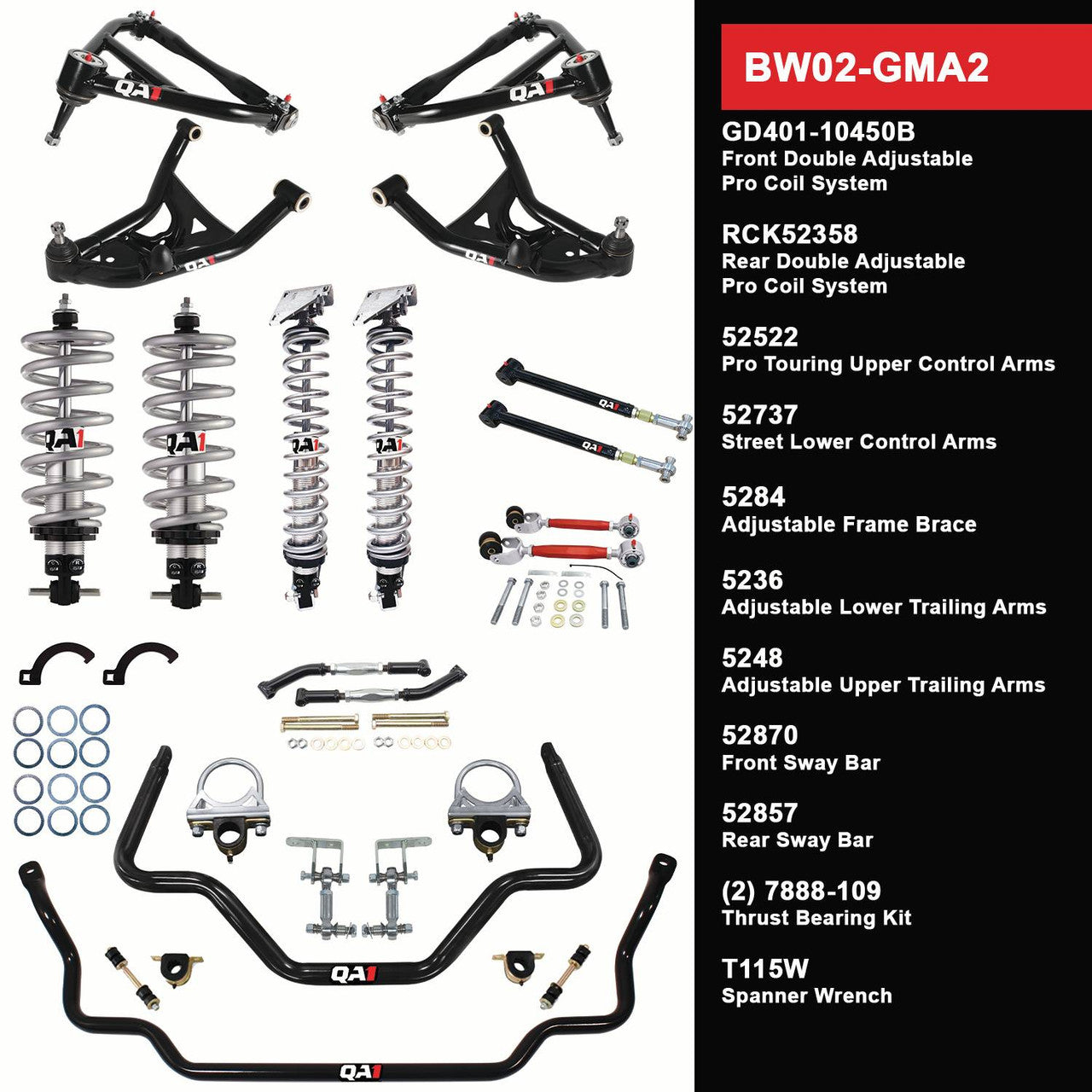 QA1 68-72 GM A-Body Level 2 Big Wheel Kit