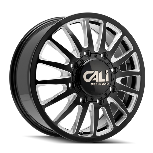 Cali Off-Road Summit Dually Front 20x8.25 8x210 115mm Gloss Black Milled Wheel 9110D-2879BMF115