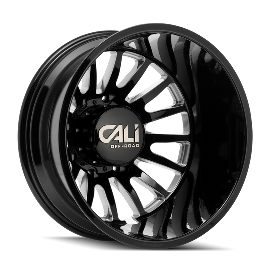 Cali Off-Road Summit Dually Rear 20x8.25 8x200 -192mm Gloss Black Milled Wheel 9110D-2877BMR192