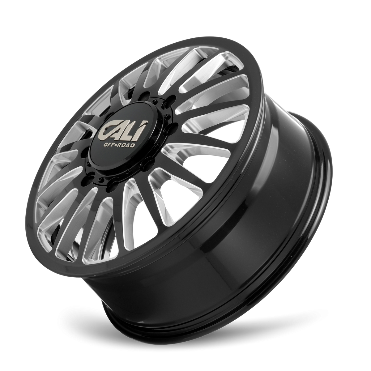Cali Off-Road Summit Dually Front 22x8.25 8x210 115mm Gloss Black Milled Wheel 9110D-22879BMF115