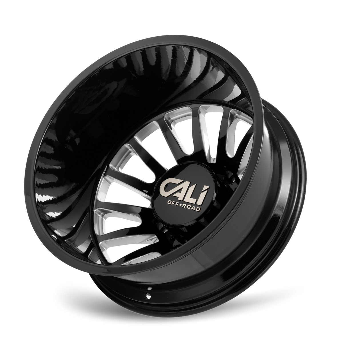 Cali Off-Road Summit Dually Rear 20x8.25 8x165.1 -232mm Gloss Black Milled Wheel 9110D-2881BMR232