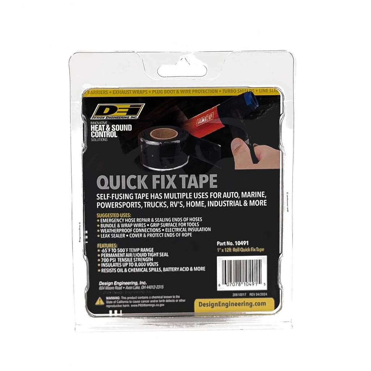 DEI Quick Fix Tape 1in x 12ft - Black
