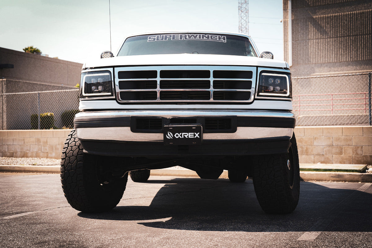 AlphaRex 880299 92-96 Ford F-Series/Bronco NOVA-Series LED Projector Headlight Bk with Activation Light Sequential Signal & Switchback DRL