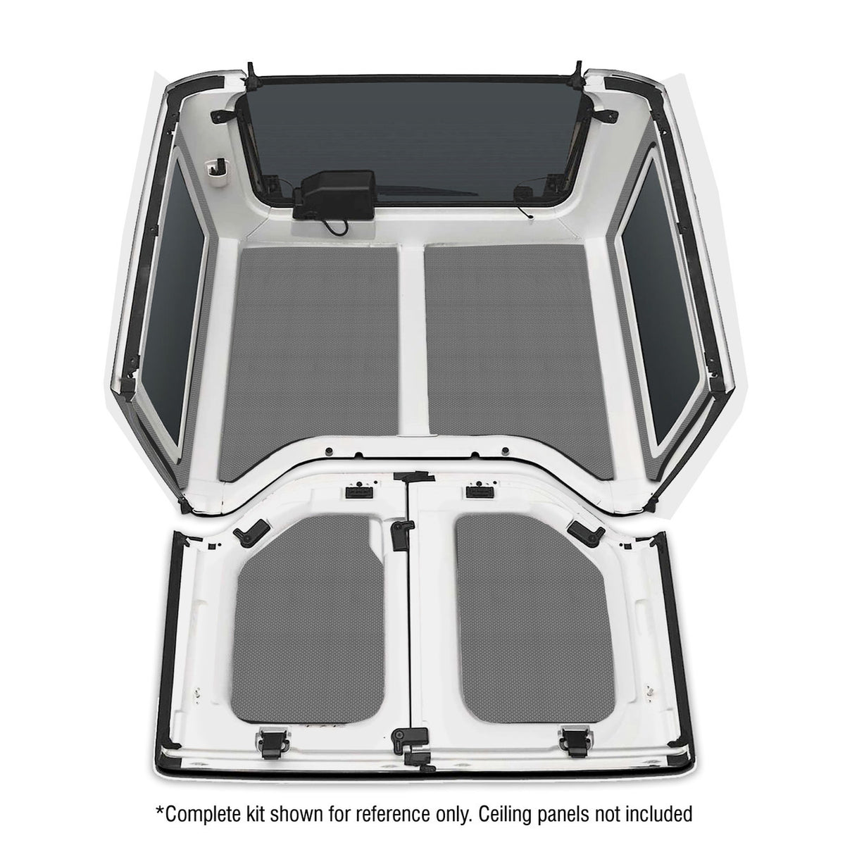 DEI for 2011-2018 Jeep Wrangler JK 2-Door Boom Mat Rear Side Window Trim - 2 Piece - Gray