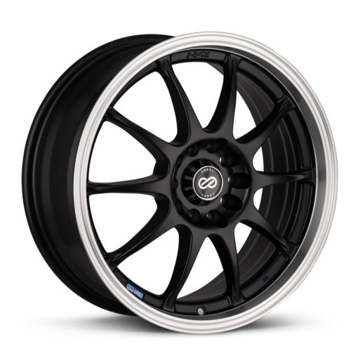Enkei J10 17x7 4x100/114.3 42mm Offset 72.62mm Bore Dia Matte Black w/ Machined Lip Wheel