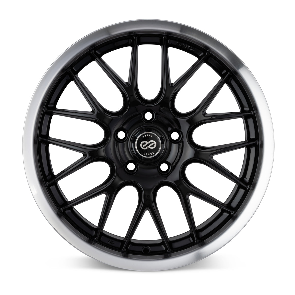 Enkei Lusso 18x7.5 42mm Offset 5x114.3 Bolt Pattern 72.6 Bore Black w/ Machined Lip Wheel