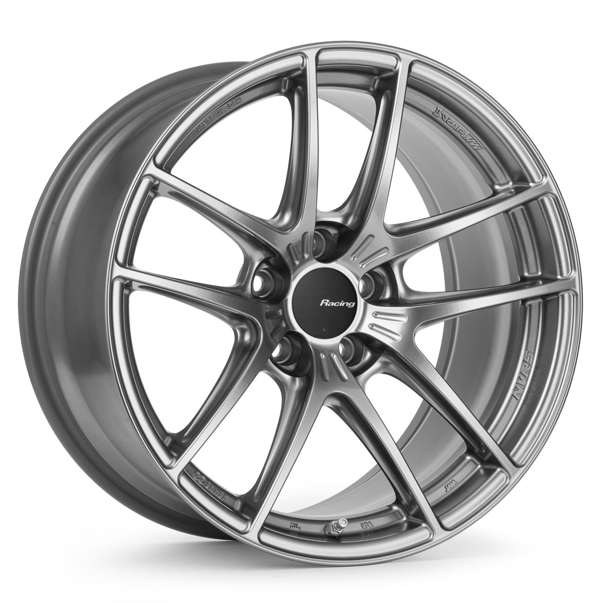 Enkei NVR5 18x9.5in / 5x120 BP / ET45 / 72.5mm Bore - Dark Hyper Silver Wheel