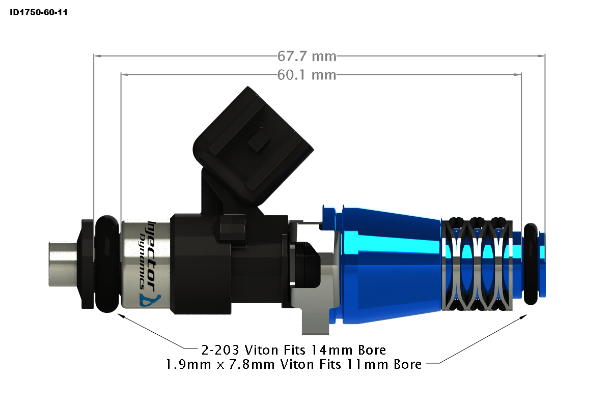 Injector Dynamics 1750.60.11.14.4 Set of 4 ID1750-XDS Fuel Injectors