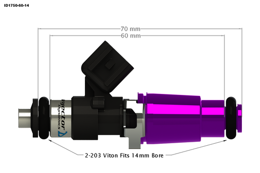 Injector Dynamics 1750.60.14.14B.8 Set of 8 ID1750-XDS Fuel Injectors