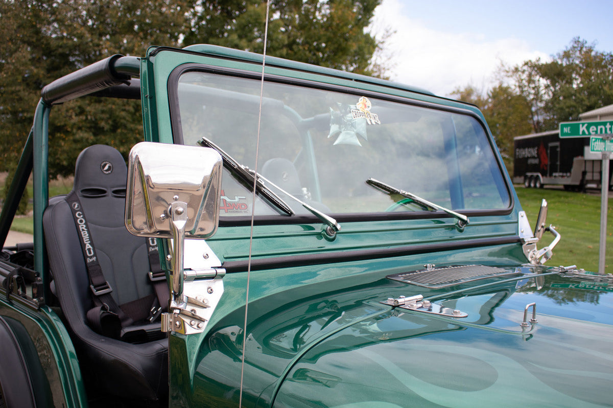 Kentrol 30417 Side Mirror Kit Pair for 1955-1986 Jeep CJ5 CJ7 CJ8 - Polished Silver