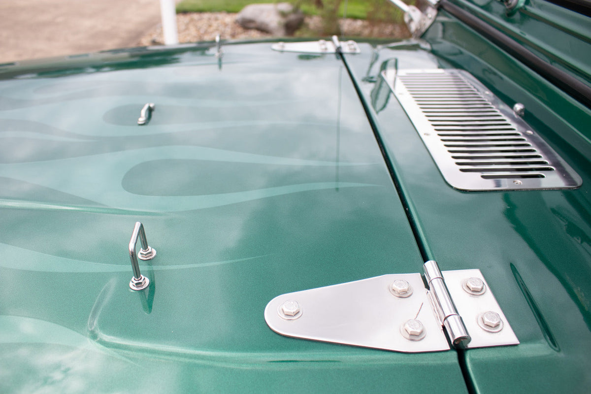 Kentrol 30470 Hood Kit for 1978-1995 Jeep CJ Wrangler YJ - Polished Silver