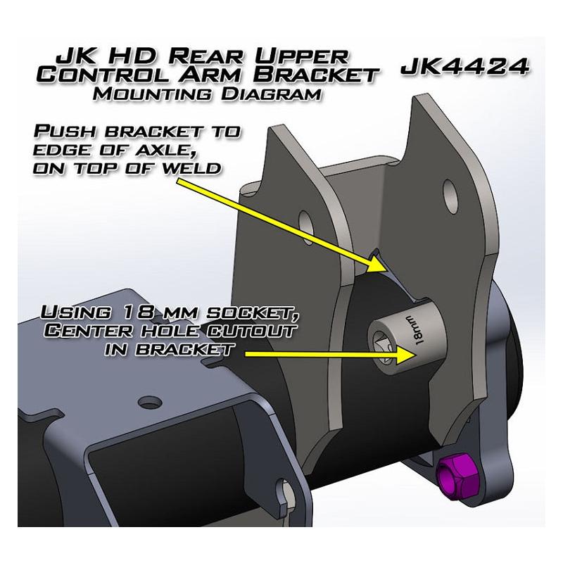 Artec Industries JK4424 HD Rear Axle UCA Brackets Pair for 2007-2018 Jeep Wrangler JK