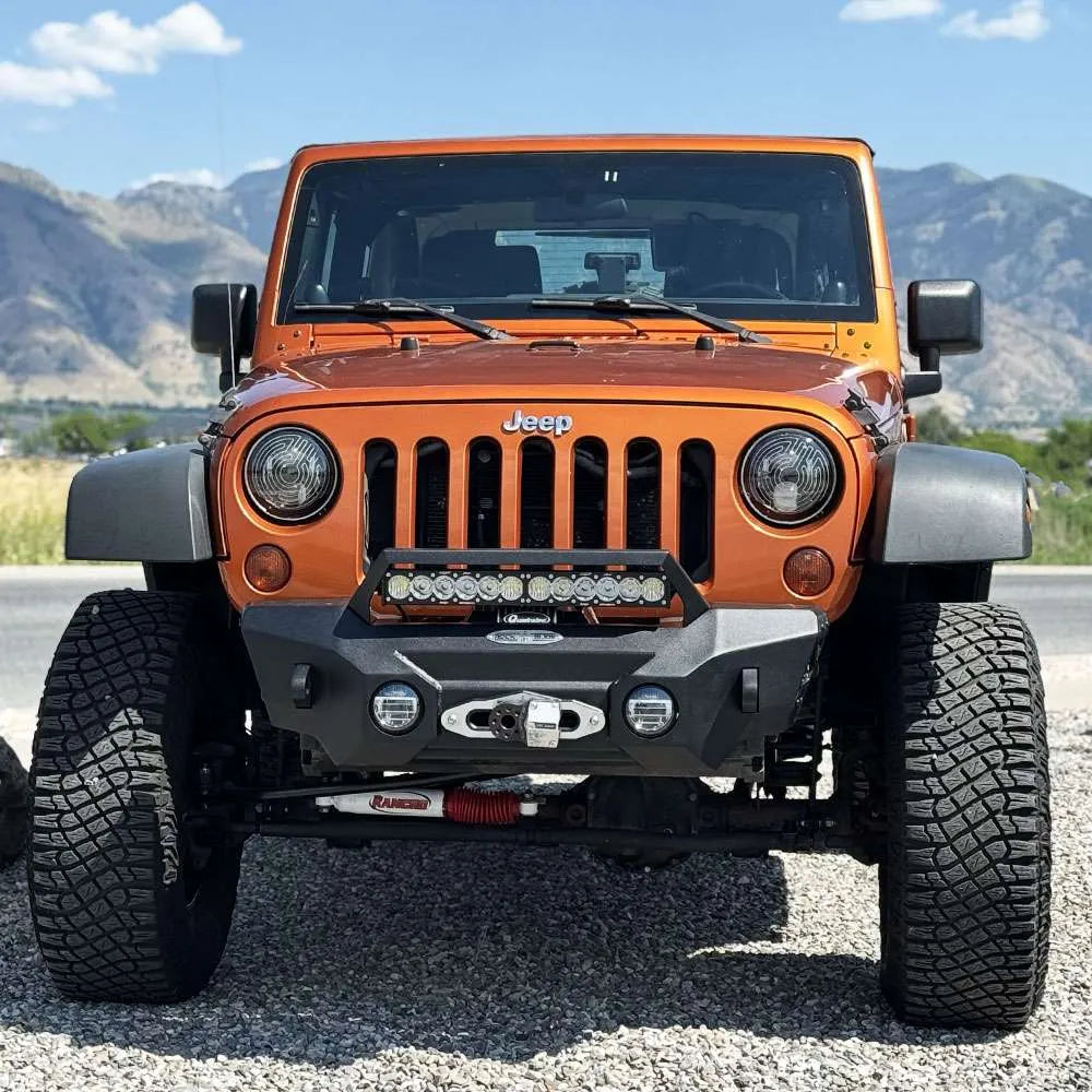 Rock Slide Engineering for 07-18 Jeep Wrangler JK Big Sky Aluminum Stubby Front Bumper w/ Winch Plate
