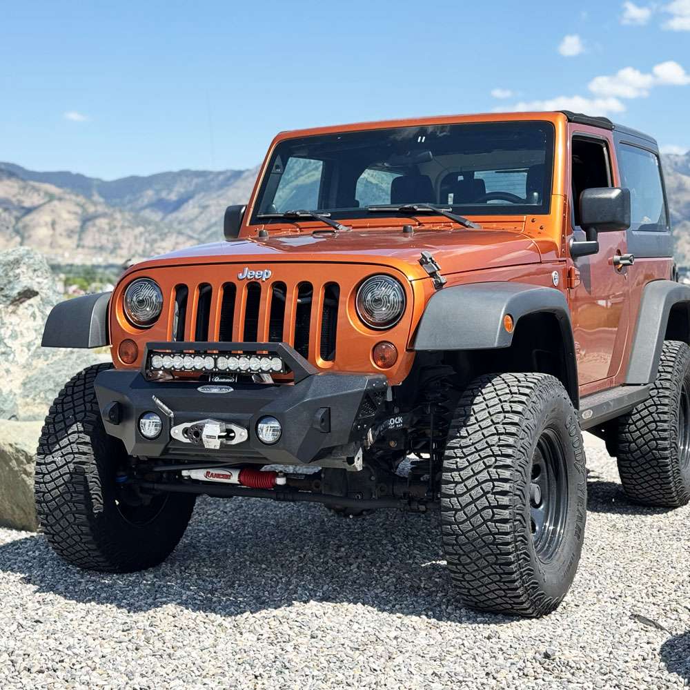 Rock Slide Engineering for 07-18 Jeep Wrangler JK Big Sky Aluminum Stubby Front Bumper w/ Winch Plate