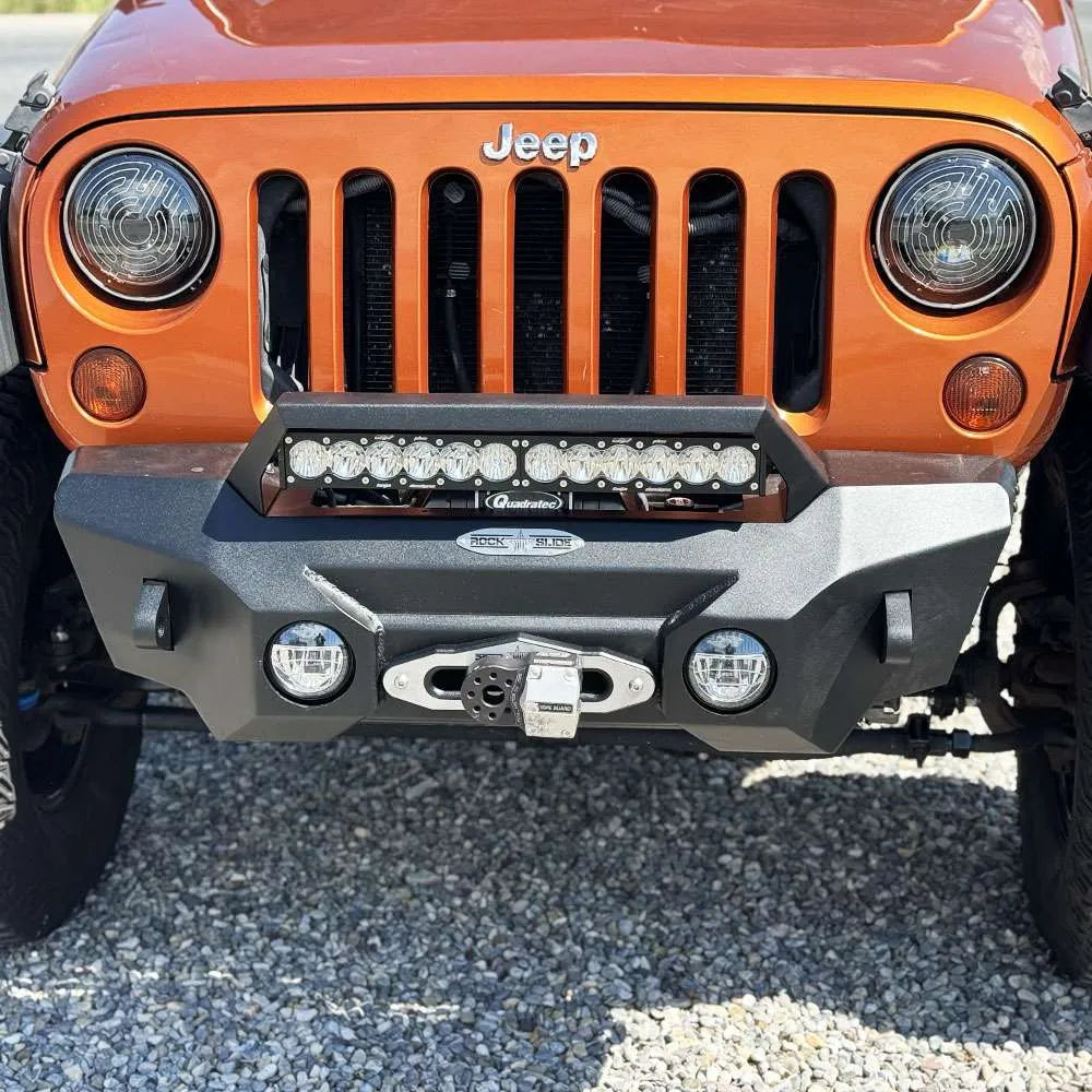 Rock Slide Engineering for 07-18 Jeep Wrangler JK Big Sky Aluminum Stubby Front Bumper w/ Winch Plate