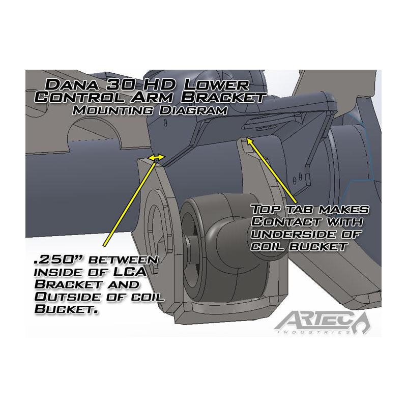 Artec Industries TJ3012 Dana 30 HD LCA Brackets Normal Hole for 1997-2006 Jeep Wrangler TJ