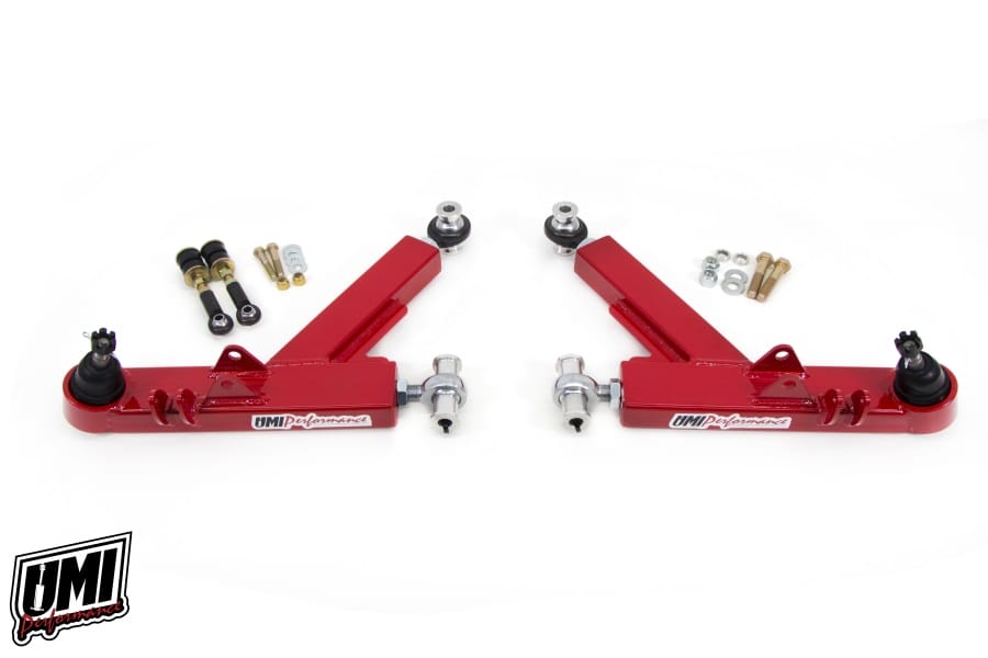 UMI Performance 2314-R Boxed Lower A-Arms Competition Rod Ends Red